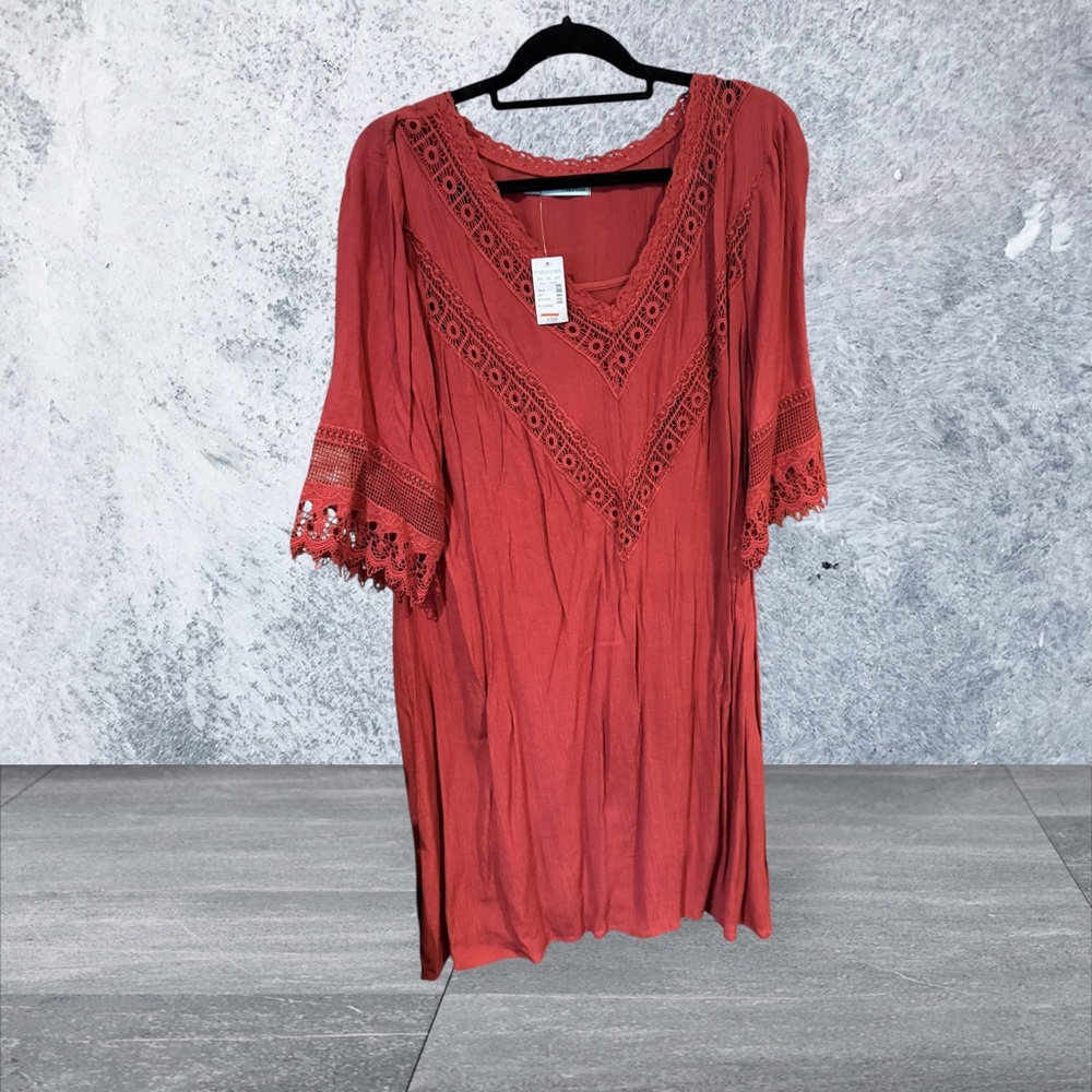Maurices Rust Lace Detail Dress